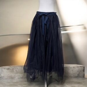 J Crew NWT Women Skirt Size 10 Whimsical Flowy Tulle with Slip Sheer Mesh Belted